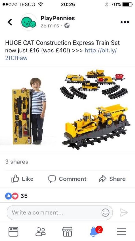 caterpillar train set tesco